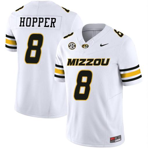 Men's Ty'Ron Hopper Jersey #8 Missouri Tigers Vapor Limited College Football Stitched White