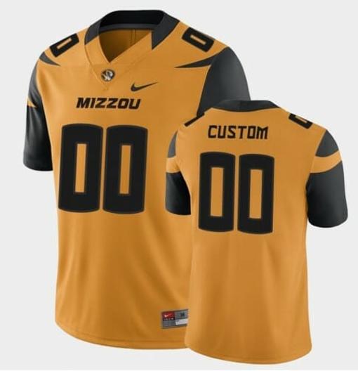 Men's Custom Missouri Tigers Football Jersey Name Number Gold College Game