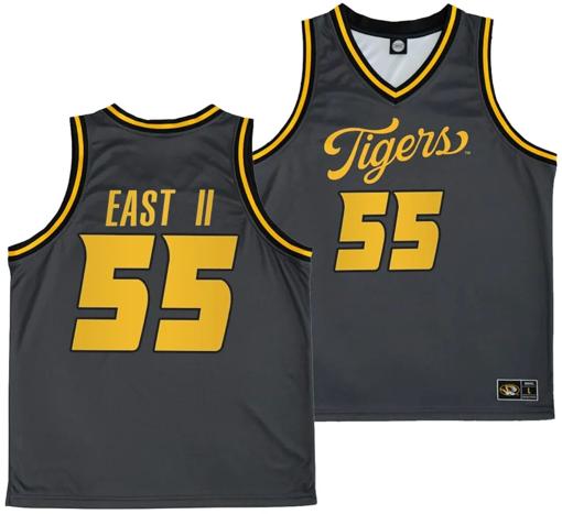 Men's Sean East II Jersey #55 Missouri Tigers Anthracite Alternate Script College Basketball