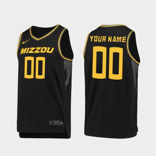 Men's Custom Name Number Missouri Tigers Black Replica College Basketball Jersey