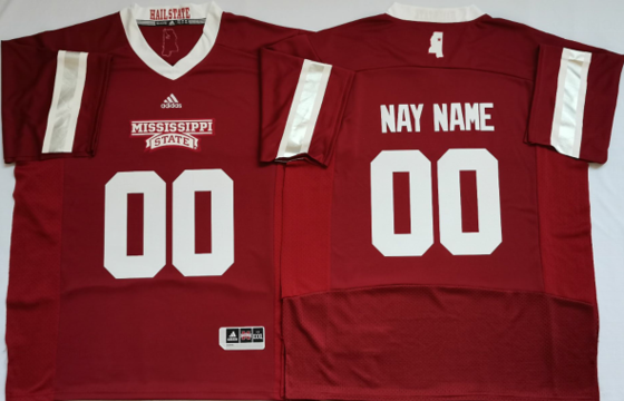 Men's Mississippi State Bulldogs Custom Jersey Name Number Football Red