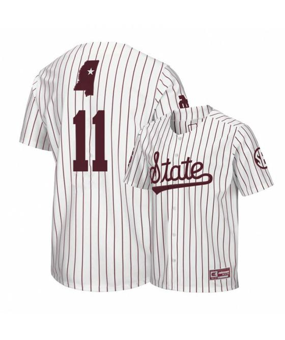 Men's Mississippi State Bulldogs 11 Jordan Westburg White Baseball Jersey