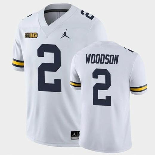 Men's Wolverines Charles Woodson Jersey #2 White College Football