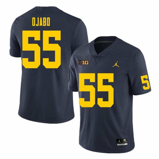 Men's Michigan Wolverines David Ojabo Jersey #55 College Football Game Navy