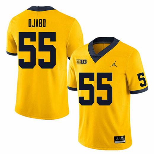 Men's Michigan Wolverines David Ojabo Jersey #55 College Football Game Yellow