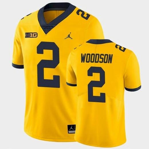 Men's Charles Woodson Jersey Michigan Wolverines #2 Yellow College Football