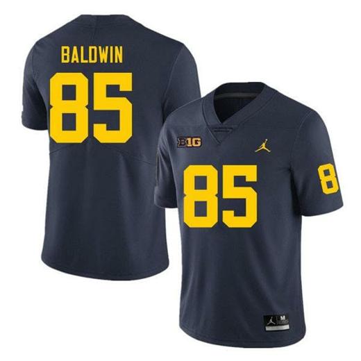 Men's Michigan Wolverines Daylen Baldwin Jersey #85 College Football Game Navy