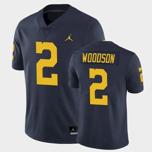 Men's Woodson Wolverines Jersey #2 Navy College Football