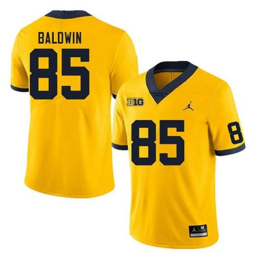 Men's Michigan Wolverines Daylen Baldwin Jersey #85 College Football Game Yellow