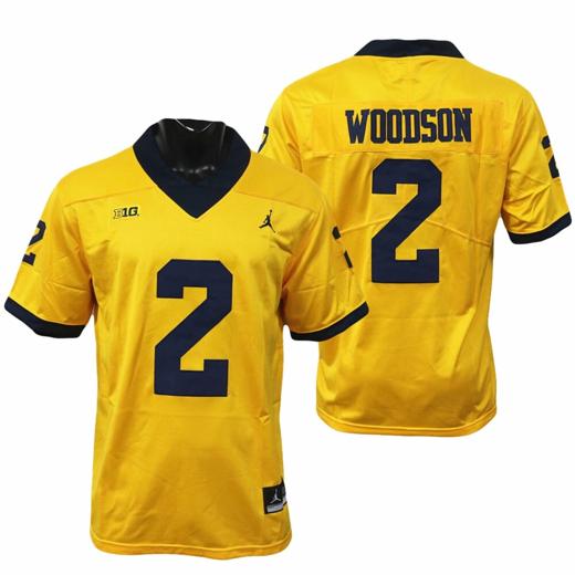 Men's Michigan Wolverines Charles Woodson Jersey #2 College Football Game Yellow