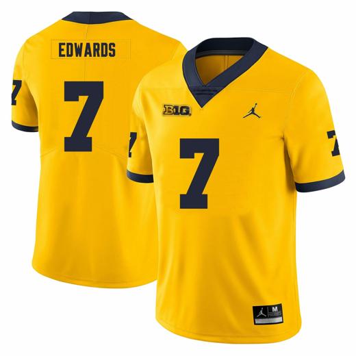 Men's Michigan Wolverines Donovan Edwards Jersey #7 College Football Game Yellow