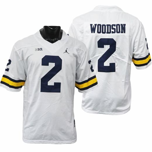 Men's Michigan Wolverines Charles Woodson Jersey #2 College Football Game White