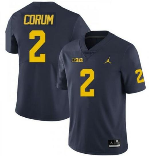 Men's Wolverines Corum Jersey #2 College Football Blue