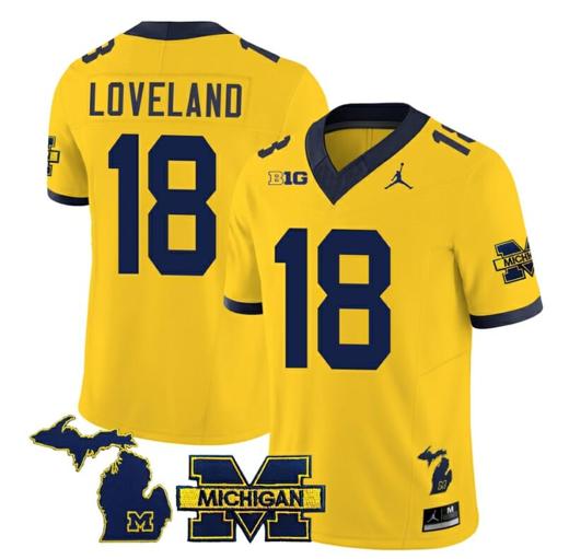 Men's Michigan Wolverines Colston Loveland Jersey #18 Special College Football 2023 Stitched Maize