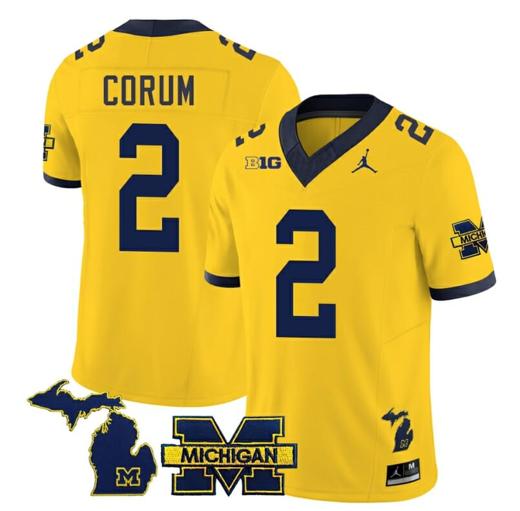 Men's Michigan Wolverines Blake Corum Jersey Special #2 College Football 2023 Stitched Maize