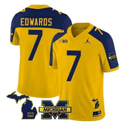 Men's Michigan Wolverines Donovan Edwards Jersey #7 Special College Football 2023 Stitched Maize Alternate