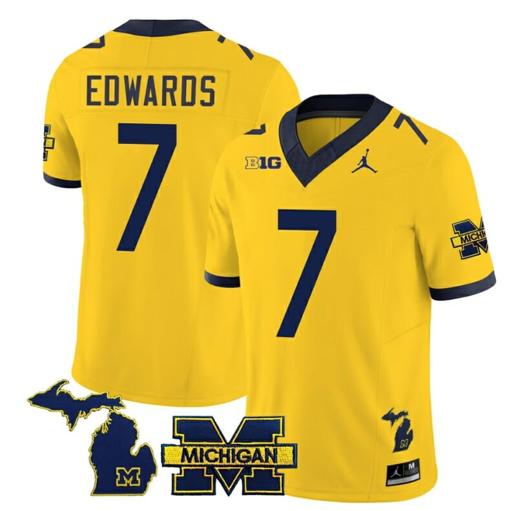 Men's Michigan Wolverines Donovan Edwards Jersey #7 Special College Football 2023 Stitched Maize