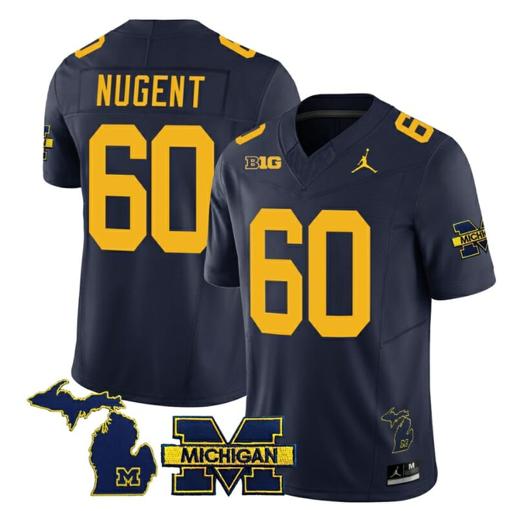 Men's Michigan Wolverines Drake Nugent Jersey #60 Special College Football 2023 Stitched Navy