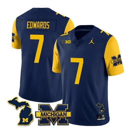 Men's Michigan Wolverines Donovan Edwards Jersey #7 Special College Football 2023 Stitched Maize Sleeves