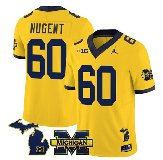 Men's Michigan Wolverines Drake Nugent Jersey #60 Special College Football 2023 Stitched Maize