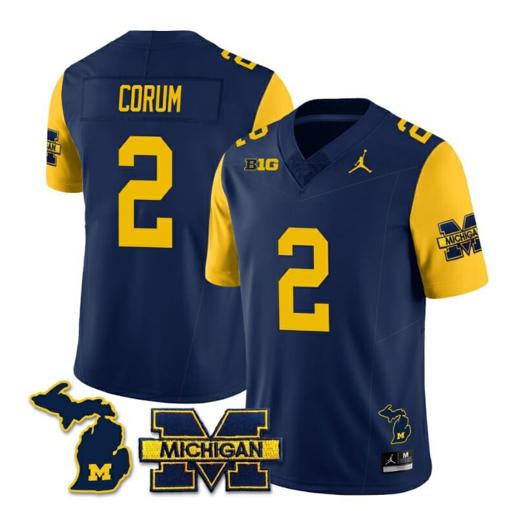 Men's Michigan Wolverines Blake Corum Jersey Special #2 College Football 2023 Stitched Maize Sleeves