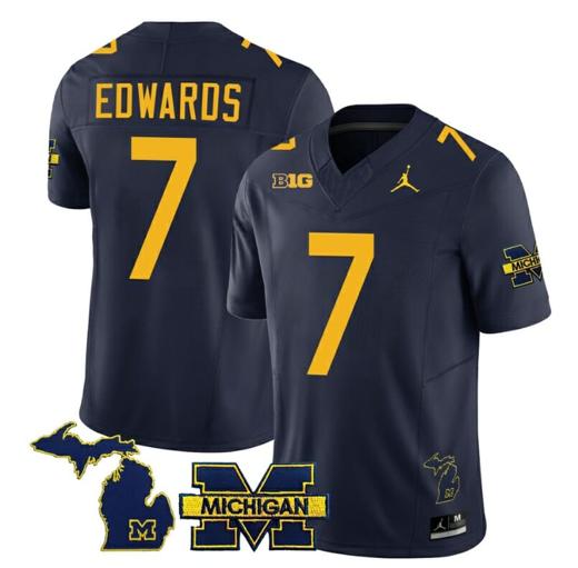 Men's Michigan Wolverines Donovan Edwards Jersey #7 Special College Football 2023 Stitched Navy