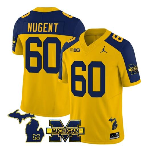 Men's Michigan Wolverines Drake Nugent Jersey #60 Special College Football 2023 Stitched Maize Alternate