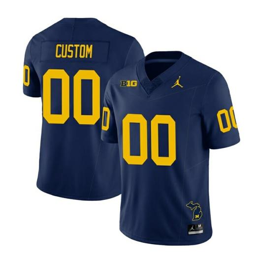 Men's Custom Michigan Wolverines Jersey Special Name and Number College Football 2023 Stitched Navy