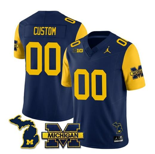 Men's Custom Michigan Wolverines Jersey Special Name and Number College Football 2023 Stitched Maize Sleeves