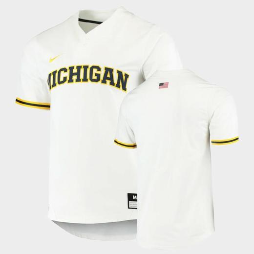 Men's Michigan Wolverines Custom Name Number White College Baseball Jersey