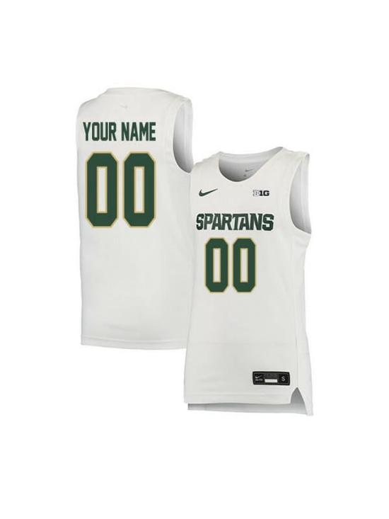 Men's Custom Michigan State Spartans Jersey College Basketball Name and Number Elite Beige