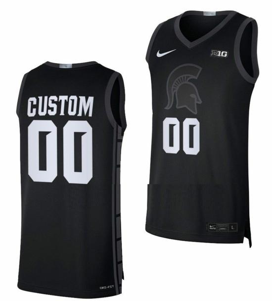 Men's Custom Michigan State Spartans Jersey Name and Number College Basketball Limited Black