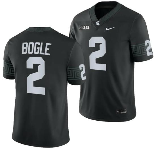 Men's Michigan State Spartans Khris Bogle Jersey #2 College Football Game 2023 Black