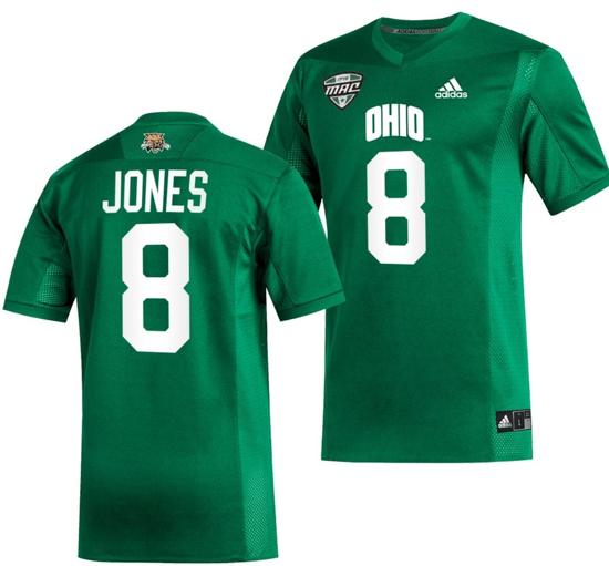 Men's Jacoby Jones Jersey #8 Ohio Bobcats College Football Uniform Green