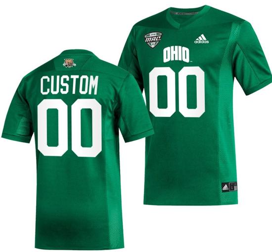 Men's Custom Ohio Bobcats Jersey Name and Number College Football Uniform Green