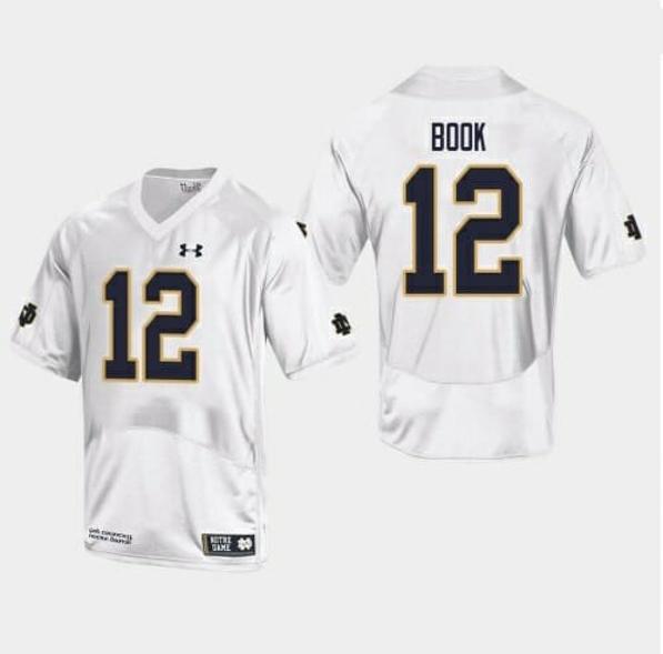 Men's Notre Dame Fighting Irish #12 Ian Book NCAA Football Jersey White