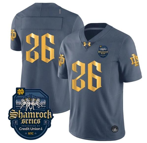 Men's Tyler Buchner Jersey #26 No Name Notre Dame Fighting Irish 2024 Shamrock Series Uniform College Football