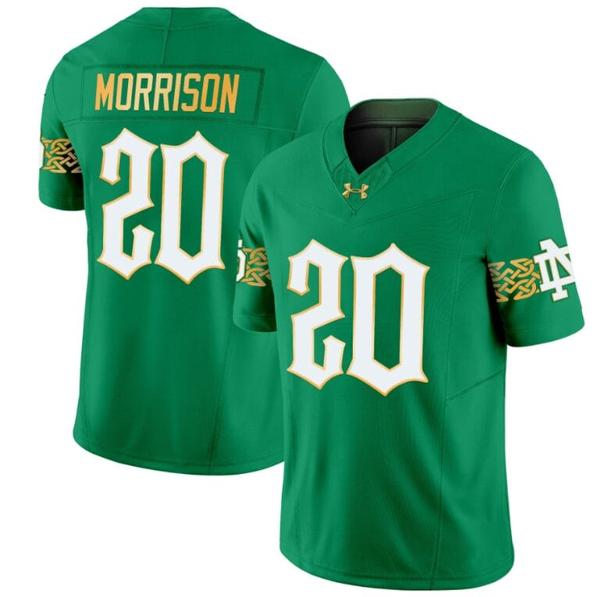 Men's Benjamin Morrison Jersey #20 Notre Dame Fighting Irish 2024 Vapor Limited College Football Green