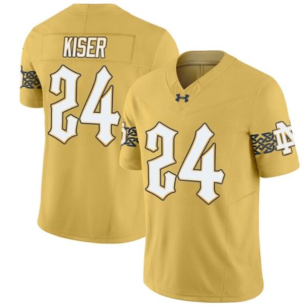 Men's Jack Kiser Jersey #24 Notre Dame Fighting Irish 2024 Vapor Limited College Football Gold