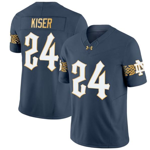 Men's Jack Kiser Jersey #24 Notre Dame Fighting Irish 2024 Vapor Limited College Football Blue Gray