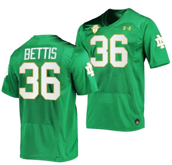 Men's Notre Dame Fighting Irish Jerome Bettis Jersey #36 College Football Kelly Green 2023