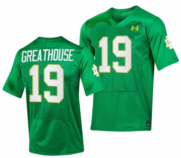 Men's Notre Dame Fighting Irish Jaden Greathouse Jersey #19 Replica College Football 2023 Green