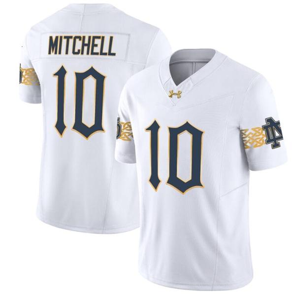 Men's Kris Mitchell Jersey #10 Notre Dame Fighting Irish 2024 Vapor Limited College Football White