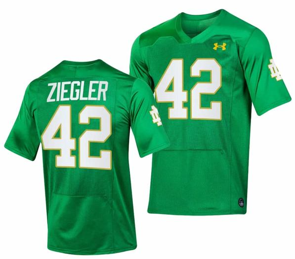 Men's Notre Dame Fighting Irish Nolan Ziegler Jersey #42 Replica College Football 2023 Green