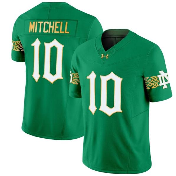 Men's Kris Mitchell Jersey #10 Notre Dame Fighting Irish 2024 Vapor Limited College Football Green