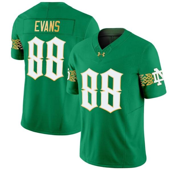 Men's Mitchell Evans Jersey #88 Notre Dame Fighting Irish 2024 Vapor Limited College Football Green