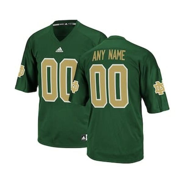 Men's Notre Dame Fighting Irish Custom Jersey Football Stitched Green