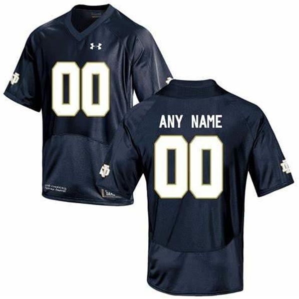 Men's Custom Notre Dame Fighting Irish  Jersey Name Number Football Blue