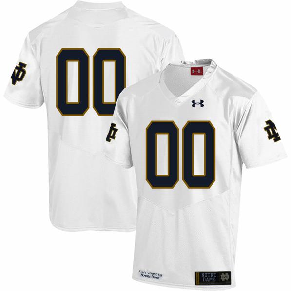 Men's Notre Dame Fighting Irish Custom Jersey Football White