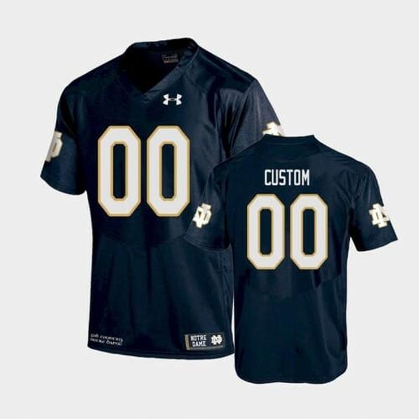 Men's Notre Dame Fighting Irish Custom Jersey NCAA Football Navy